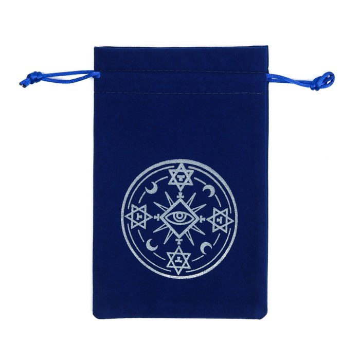 Мешочек для Таро, на Хэллоуин &laquo;Тайный знак&raquo;, бархатный, тёмно-синий, 12х18 см