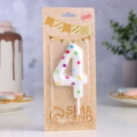 Свеча в торт на день рождения «Конфетти», цифра "4" , ГИГАНТ, 9 см Свеча в торт на день рождения «Конфетти», цифра "4" , ГИГАНТ, 9 см