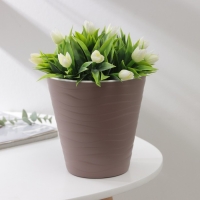 Кашпо для цветов со вставкой &laquo;Валенсия&raquo;, 2 л, цвет мокко