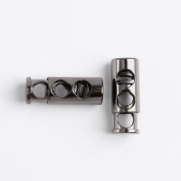 Фиксатор для шнура, двойной, d = 5 мм, 9 × 25 мм, 5 шт, цвет чёрный никель Фиксатор для шнура, двойной, d = 5 мм, 9 × 25 мм, 5 шт, цвет чёрный никель