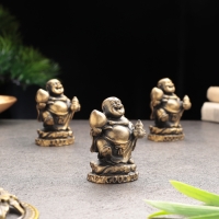 Сувенир &laquo;Хотей  на удачу", гипсобетон, 6х5х5 см, набор 3 шт, 4х3,5х6 см