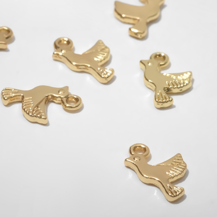 Подвеска &laquo;Птичка&raquo;, набор 10 шт., цвет золото