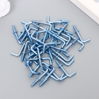 Крючок металл (набор 40 шт) серебро 2,5х0,5 см, МИКС