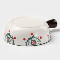 Кокотница керамическая &laquo;Узоры&raquo;, 550 мл, цвет белый