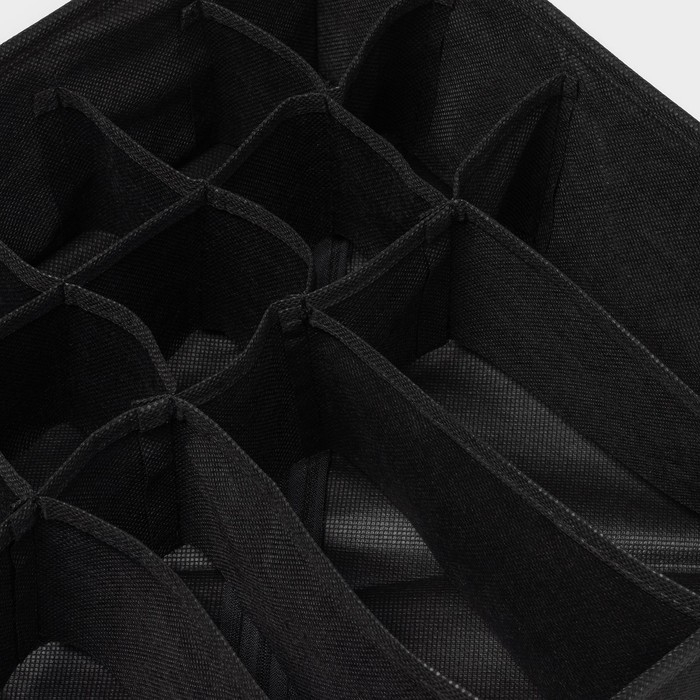 Органайзер для хранения белья &laquo;Смарт&raquo;, 15 ячеек, 30&times;30&times;11 см, цвет черный