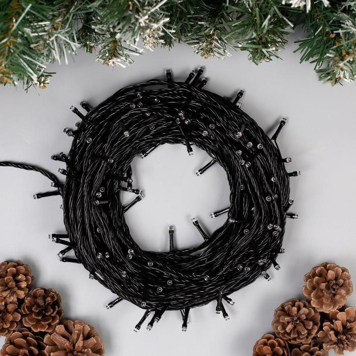 Гирлянда &laquo;Нить&raquo; 20 м, IP20, тёмная нить, 200 LED, свечение синее, 8 режимов, 220 В