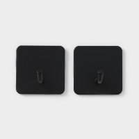 Крючки самоклеящиеся St&ouml;lz &laquo;Квадрат&raquo;, 2 шт, металл, цвет чёрный