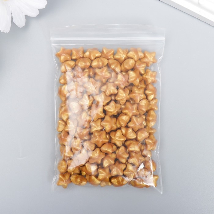 Сургуч в гранулах в пакете "Звёздочки" золото перламутр 55 гр 12х8 см