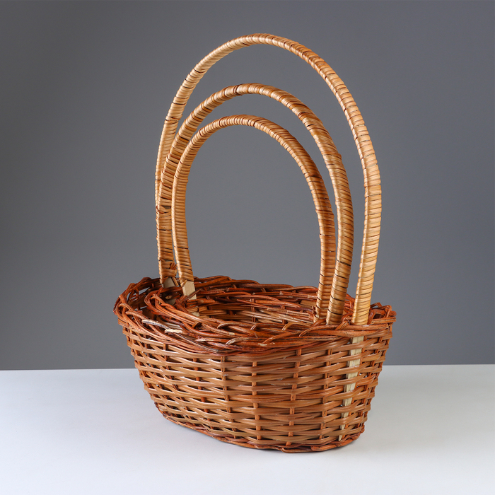 Набор корзин, 3 шт, 20&times;25&times;10/30, 17&times;22&times;9/28, 12&times;18&times;7/26 см, ротанг