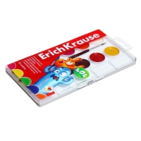 Акварель 12 цветов, ErichKrause Jolly Friends, с палитрой и кистью, твёрдый пластик, европодвес