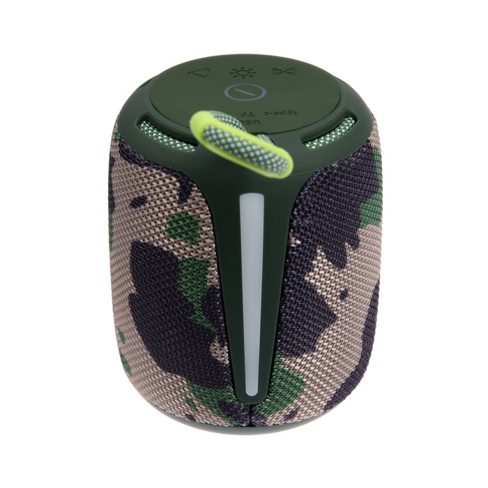 Портативная колонка Booms350, 7 Вт, 1200 мАч, подсветка, micro SD, хаки Портативная колонка Booms350, 7 Вт, 1200 мАч, подсветка, micro SD, хаки