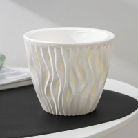 Кашпо для цветов со вставкой «Вдохновение», 1,6 л, d=16 см, h=13,5 см, белое Кашпо для цветов со вставкой «Вдохновение», 1,6 л, d=16 см, h=13,5 см, белое