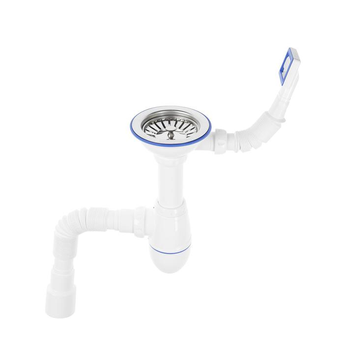 Сифон для мойки Unicorn B425, 3 1/2 Сифон для мойки Unicorn B425, 3 1/2"х40 мм, с прямоугольным переливом, с гофрой 40х40х50 мм