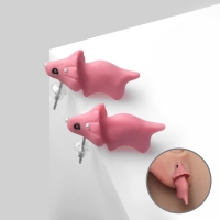 Серьги из полимерной глины &laquo;Динозавр&raquo;, цвет розовый