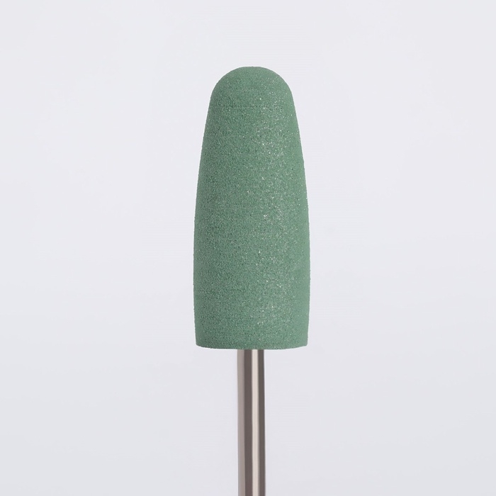 Фреза силиконовая для полировки, средняя, 10 &times; 24 мм, в пластиковом футляре, цвет зелёный