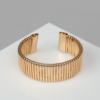 Браслет металл &laquo;Рельеф&raquo; широкий, 2,5 см, цвет золото