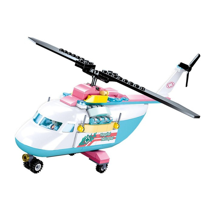 Конструктор &laquo;Розовая Мечта. Медицинский вертолет&raquo;, 163 детали