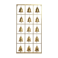 Декор настенный металл "Колокола" 15 колокольчиков золото 97х50,5х10 см