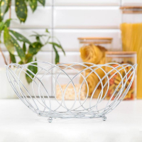 Фруктовница Доляна &laquo;Вязь&raquo;, 24,5&times;12 см, цвет хром