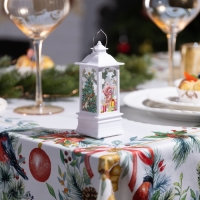 Светодиодная фигура &laquo;Белый фонарь с медвежонком&raquo; 5 &times; 12 &times; 5 см, пластик, батарейки AG13х3 (в комплекте), свечение тёплое белое