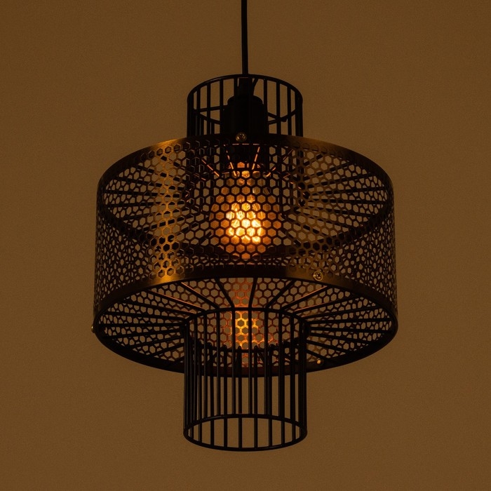 Светильник BayerLux "Цецна" Е27 40Вт черный золото 25х25х30-130см