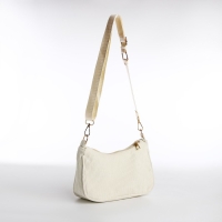 Сумка женская багет на молнии, цвет молочный