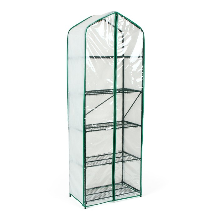 Парник-стеллаж, 5 полок, 190 × 65 × 40 см, металлический каркас d = 16 мм, чехол спанбонд 60 г/м², дверь из плёнки 100 мкм Парник-стеллаж, 5 полок, 190 × 65 × 40 см, металлический каркас d = 16 мм, чехол спанбонд 60 г/м², дверь из плёнки 100 мкм