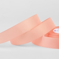 Лента репсовая, 25 мм, 23 &plusmn; 1 м, цвет розовый персик №0176