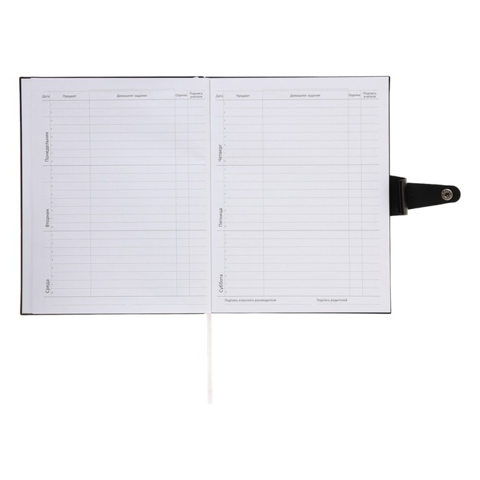 Дневник универсальный для 1-11 класса Favourite. Black, мягкая обложка, искусственная кожа, тиснение фольгой, ляссе, 80 г/м2