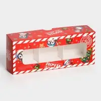 Коробка под 3 конфеты, &laquo;Новогодняя почта&raquo;, 13&times;5&times;3.3 см