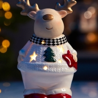 Светодиодная фигура "Олененок в свитере" 13.8х6х7, 1 LED, LR44x3(в компл.), Т/БЕЛЫЙ