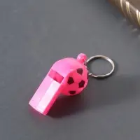 Свисток пластик на кольце "Мяч", МИКС