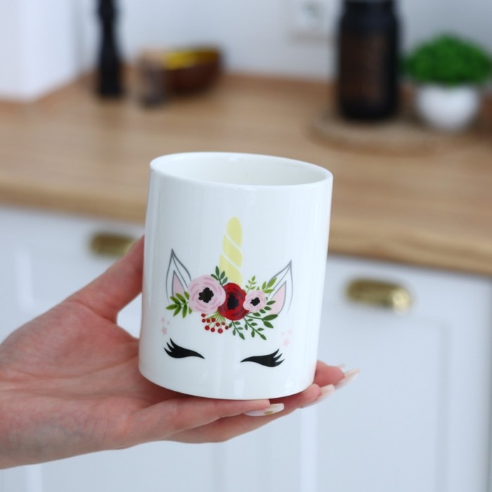 Горшок для цветов &laquo;Единорог&raquo;, 8 х 9.5 см