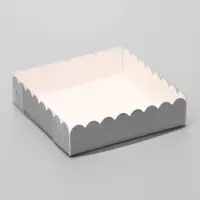 Коробка для печенья, серебряная, 12&times;12&times;3 см