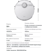 Робот-пылесос VCR S8+, станция самоочистки, сухая влажная Робот-пылесос VCR S8+, станция самоочистки, сухая влажная