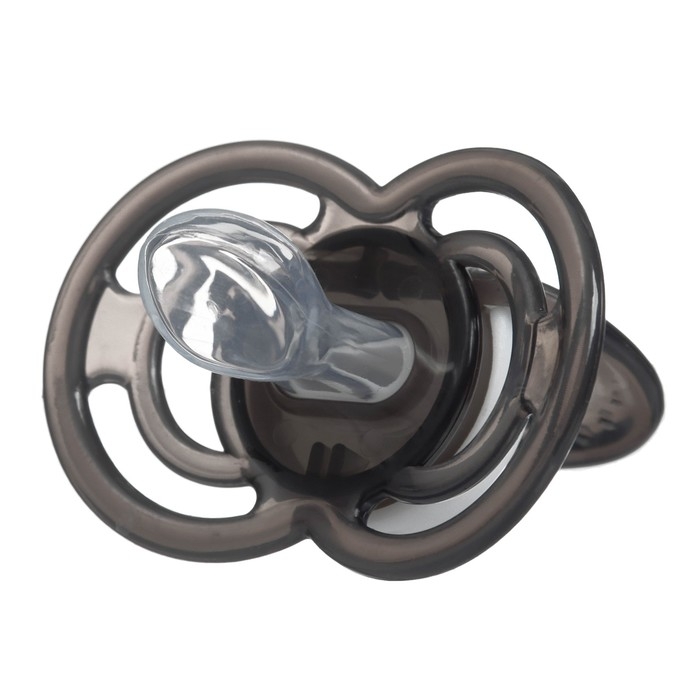 Соска - пустышка силиконовая ортодонтическая &laquo;Слоник&raquo;, от 0 мес., с колпачком, цвет черный