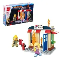 Конструктор Огнеборцы &laquo;Пожар в книжном магазине&raquo;, 2 минифигуры и 88 деталей