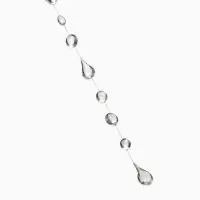 Кулон на леске "Капля росы", дорожка, цвет белый в серебре