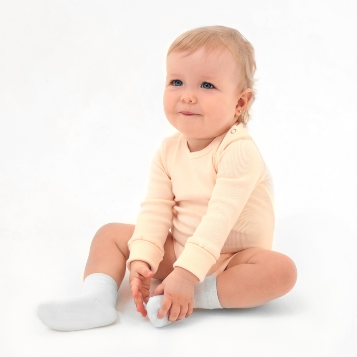 Комплект боди детских MINAKU: Basic Line BABY, цвет молочный/кремовый, рост 74-80