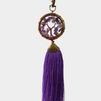 Брелок ловец снов "Великое древо" 19 см, цв. фиолетовый