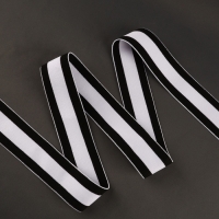 Резинка тканая, мягкая, 40 мм, 4,5 &plusmn; 1 м, цвет чёрный/белый