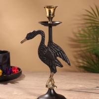 Подсвечник на 1 свечу "Дикая природа" латунь, черный с золотом 12х7,5х23,5 см Подсвечник на 1 свечу "Дикая природа" латунь, черный с золотом 12х7,5х23,5 см