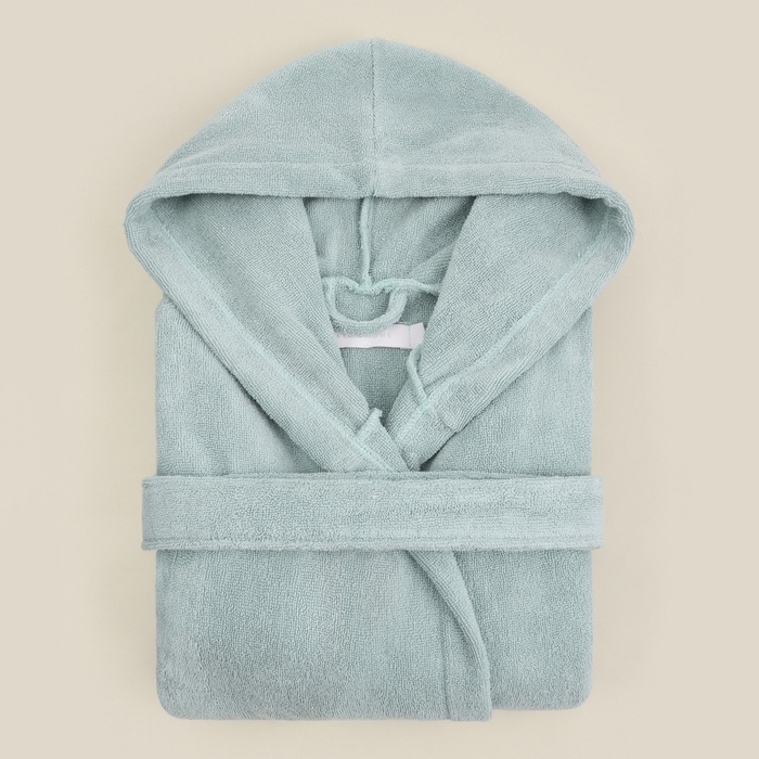 Халат махровый с капюшоном женский SL HOME: Basic "Аззура", р-р XL, 100% хл, 420 г/м2