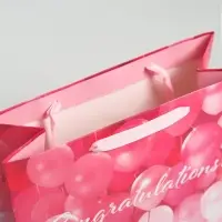 Пакет подарочный ламинированный, упаковка, &laquo;Congratulations!&raquo;, MS 23 х 18 х 10 см