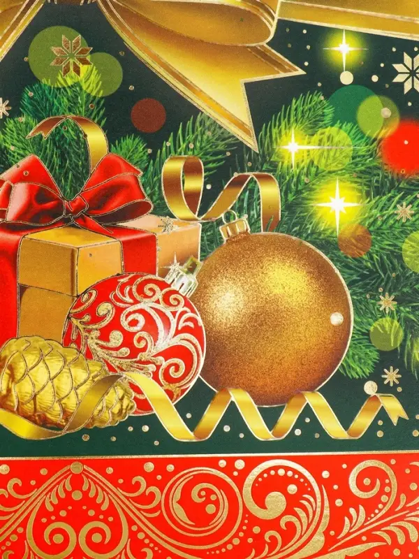 Коробка подарочная новогодняя Ларец &laquo;Бантик&raquo; 17.5&times;31&times;7 см