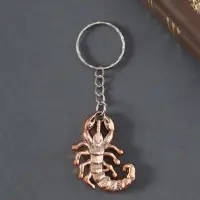 Брелок пластик под металл "Скорпион" золото 4х2,6 см