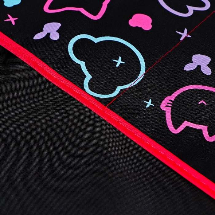 Фартук для труда + нарукавники, 535 х 445 мм, Hatber "Мой мишка" 2 кармана чёрный/зелёный NFn_35105