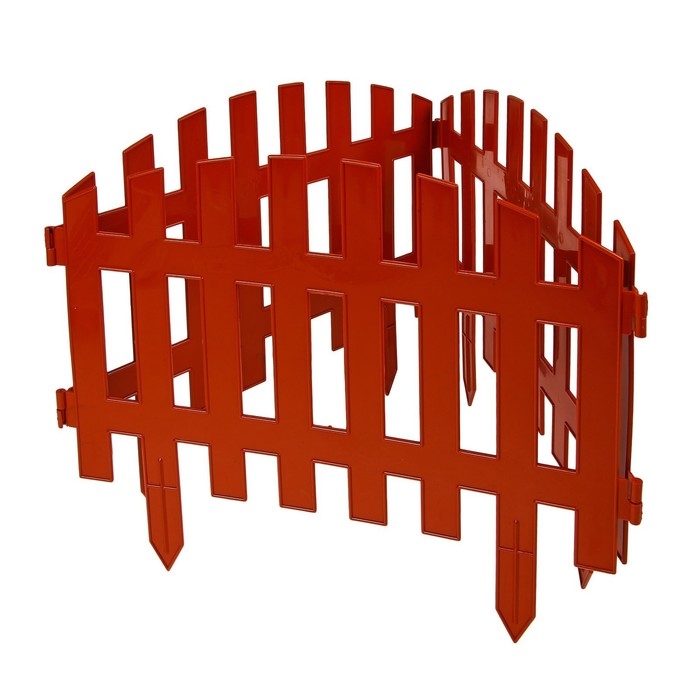 Ограждение декоративное, 35 &times; 210 см, 5 секций, пластик, терракотовое, RENESSANS, Greengo