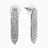 Набор 2 предмета: серьги, колье со стразами &laquo;Лёд. Лепестки&raquo;. d=13.5 см, белый в серебре