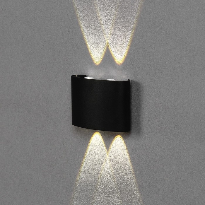 Светильник фасадный &laquo;Полусфера&raquo;, FSD-072, 4 Вт, 4000К, 2 луча, IP65, 220 В, пластик, черный   100842